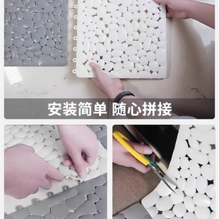 浴室防滑垫鹅卵石洗澡淋浴防摔脚垫子家用厕所卫生间拼接满铺地垫