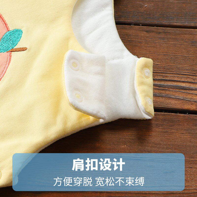 婴儿纯棉肚兜夹棉护肚脐围子新生儿宝宝睡觉带腿秋冬季厚款防踢被