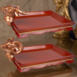 蒙古特色餐具烤全羊盘手把肉盘牛羊排羊腿托盘蒙古包餐厅实木肉盘