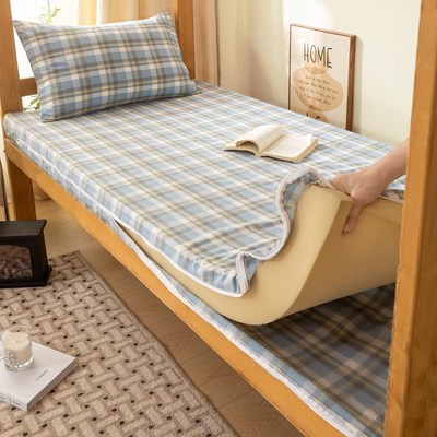 全棉六面全包床笠床垫套拉链款学生宿舍专用90x190cm纯棉床罩单人