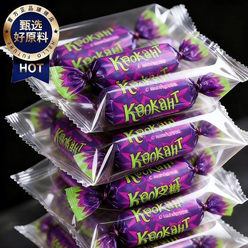 kdv俄罗斯紫皮糖礼盒网红爆款巧克力进口夹心糖果休闲零食酥糖