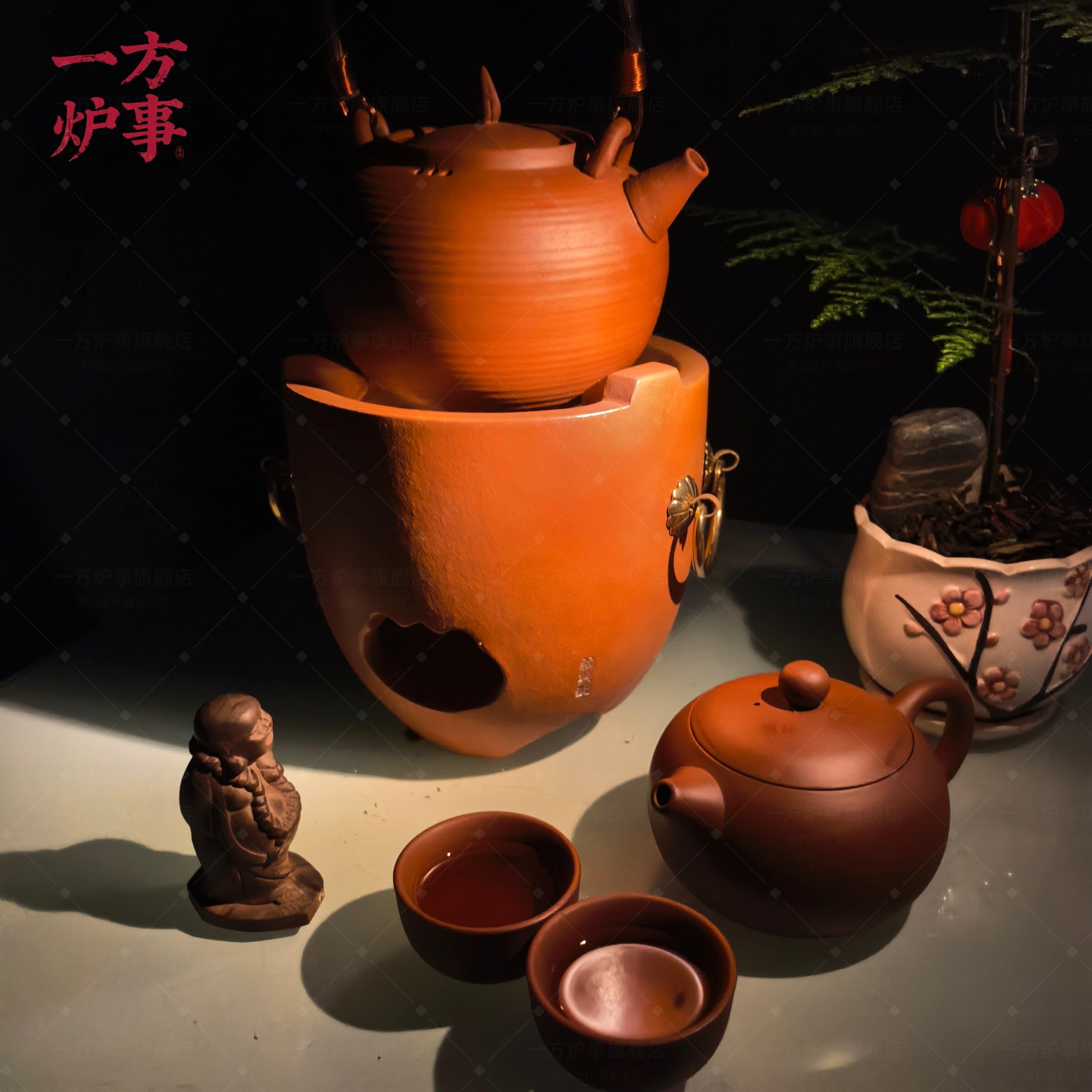 红泥煮茶炉副榜炉围炉工夫泡茶炉闽西童耿辉大师纯手工大力士炉碳