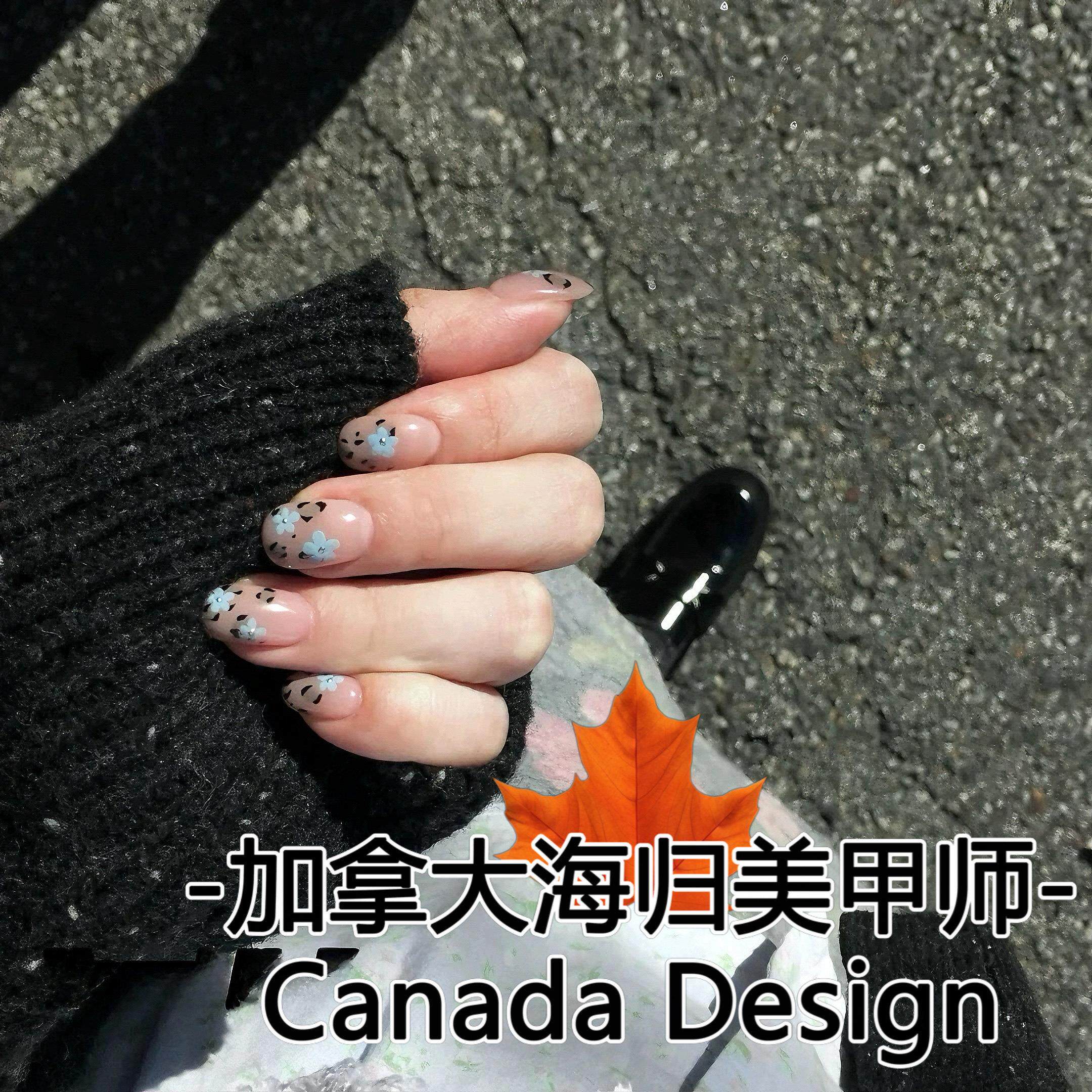 【豹纹和花】纯手工穿戴甲美甲贴片定制高级感短款手绘成品