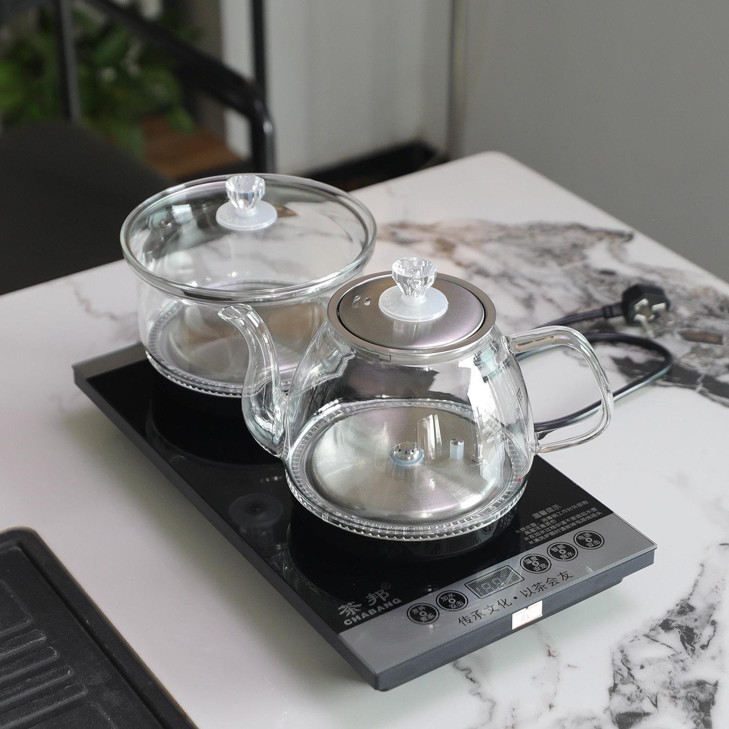 茶邦烧水壶泡茶专用嵌入式全自动上水电热水壶茶台一体玻璃煮茶器