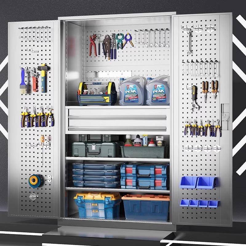 304不锈钢加厚重型五金零件工具柜工厂汽修车位库间储物收纳抽柜