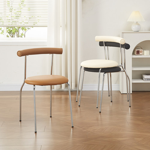 设计师椅子餐桌椅酒店商用饭厅凳子可叠放蛋卷椅法式复古餐椅家用