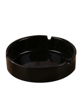 酒店烟灰缸宾馆客房陶瓷烟灰缸网咖KTV纯白色黑色金边圆形烟盅碟