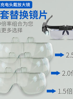 头戴式戴在眼睛上的放大镜加老花眼镜十拔倒睫毛高清带灯充电款高