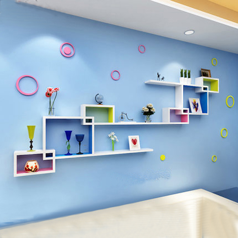 壁柜床头卧室吊柜挂墙上储物书架制置物小多功能免打孔墙壁挂装饰