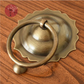 铜拉环中式 仿古复古大门拔拉手隔扇门窗拉环铜环把手纯铜拉手门环