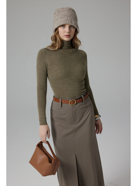 WITTY FOX德国扬子OTW120S羊毛康赛妮羊绒18针高领针织打底衫内搭