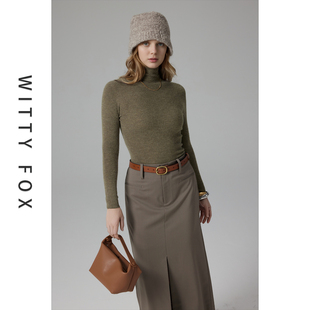 WITTY 内搭 FOX德国扬子OTW120S羊毛康赛妮羊绒18针高领针织打底衫