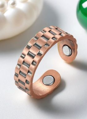 纯铜简约掉色磁性戒指