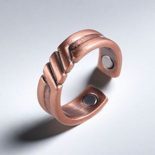 红铜戒指健康饰品磁性男士磁石热卖磁石节日礼物可调节龙凤呈祥