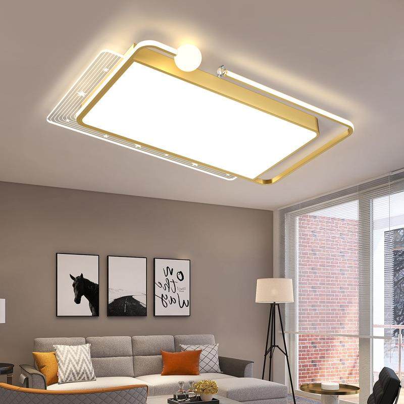 客厅吸顶灯现代简约大气金色家用卧室书房灯创意星星月亮led灯具