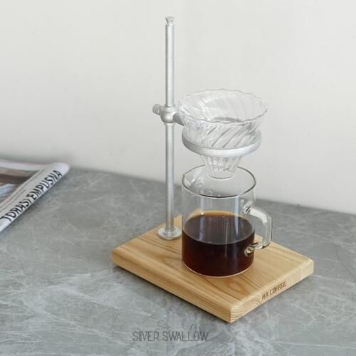 HA'COFFEE手冲咖啡支架复古工业风手冲壶滴漏滤杯架可调节木底座