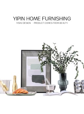 样板房间摆件厨房花艺挂画道具厨具餐具酒杯套组装饰品