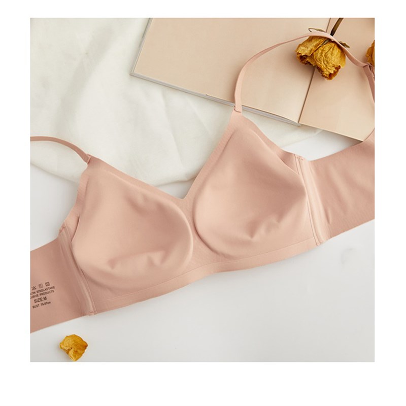 夏季薄款法式内衣女大胸显小蕾丝美背高中少女小胸聚拢文胸无钢圈