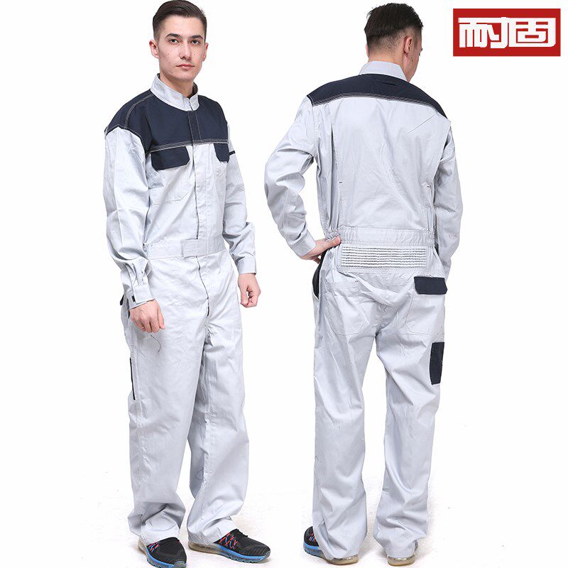 夏季薄款连体工作服男套装防护服连F体全身车间连衣裤工作服劳保