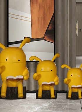 户外玻璃钢坐姿看书公仔卡通雕塑景观校园艺术品装饰商场美陈摆件