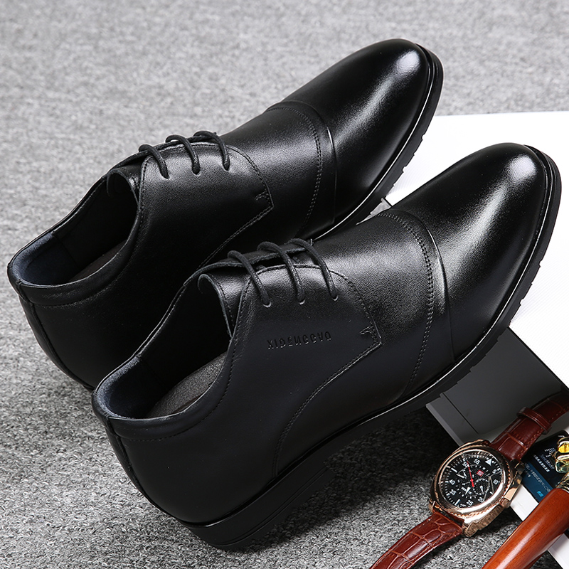 男士凉鞋10cm商务镂空内增高男鞋8cm夏季男士增高皮鞋男透气洞鞋