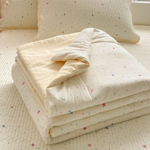 ins奶油风夏凉被A类双层纱夏被四件套夏季 非全纯棉单双人空调被子