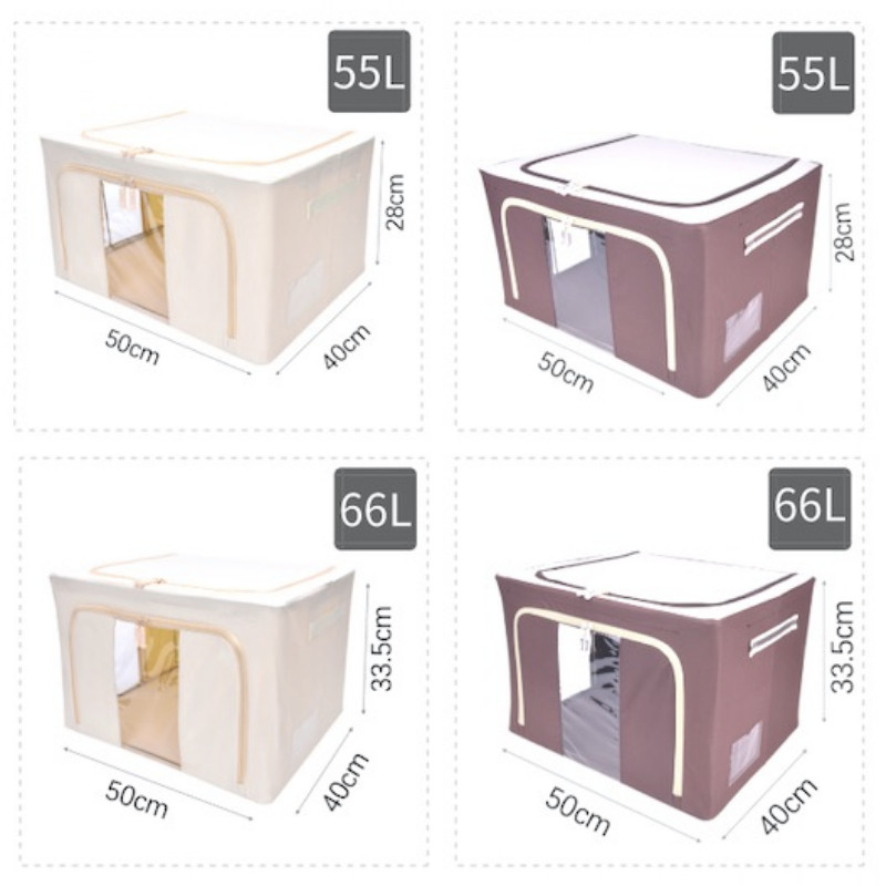 整理师推荐6钢架百纳箱66L换季整理收纳箱牛津布防潮无刺鼻气味