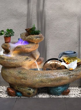 假山流水喷泉室内装饰品户外庭院阳台造景鱼池摆件循环水园林景观