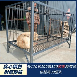 自己焊的狗笼定制马犬加厚超大空间加密加重坚固焊接钢筋角钢笼子