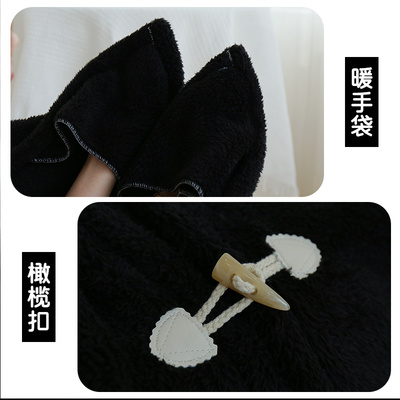 冬季加厚披肩毛毯 居家办公室午休午睡小毯子 超厚连帽斗篷披风