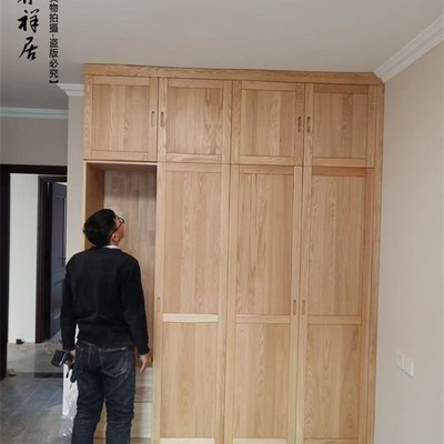 原木纯实木衣柜家用卧室儿童房全实木环保衣橱储物柜日式整体定制