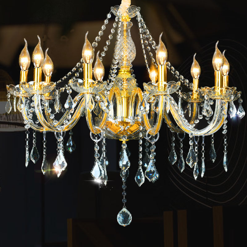 欧式蜡烛水晶灯客厅卧室吊灯婚庆酒店ktv玻璃简约复式楼灯具,家装灯饰光源,客厅吊灯,淘宝优惠券,粉丝福利购,淘宝优惠卷