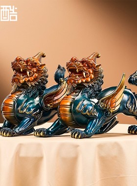 铜貔貅摆件招财镇宅聚财皮丘一对客厅玄关办公室桌面装饰开业礼物