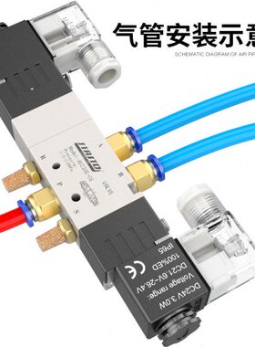 4V130E-06三位五通4V230E-08中泄式4V330E-10气动电磁阀4V430E-15