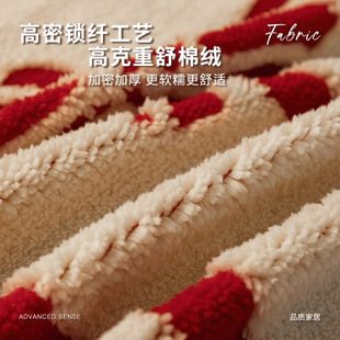 沙发毯轻奢奶油风沙发巾 红色级感沙发盖布纯色全盖2025年新款