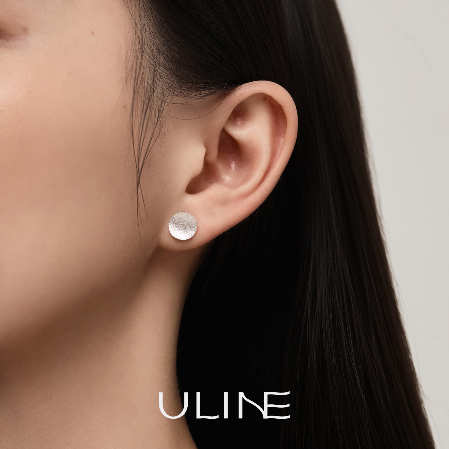 ULINE足银999耳钉纯银养耳洞耳饰