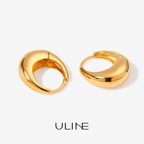 ULINE纯银耳环925银耳圈素圈耳饰