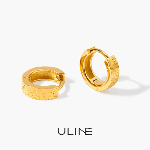 ULINE通体925纯银耳圈银耳环耳扣