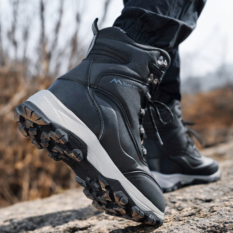 2025冬新款男皮面防水防滑雪地靴