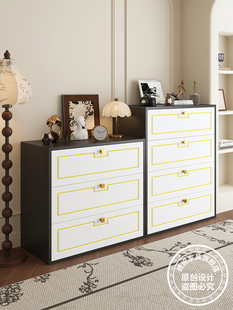 钢制落地多层五斗柜家用卧室床尾抽屉柜铁艺储物柜防尘一体储物柜
