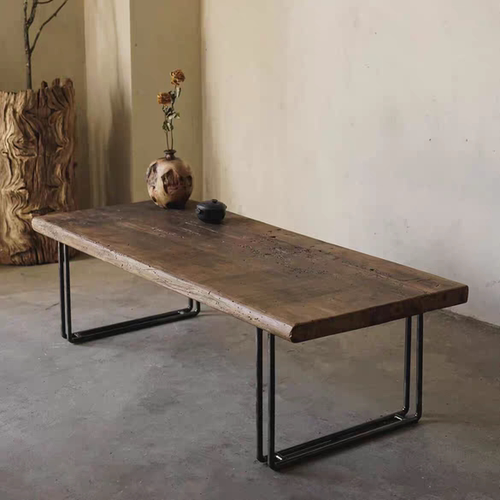 侘寂风实木书桌泡茶桌