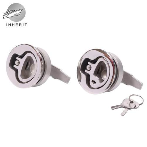 65*60圆地板锁316不锈钢房车工具箱锁船舶游艇甲板地板扣舱门锁