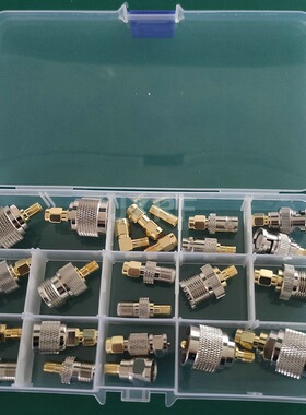 JXRF同轴连接器套装SMA转SMA SMB MMCX BNC TNC UHF N F型转接头