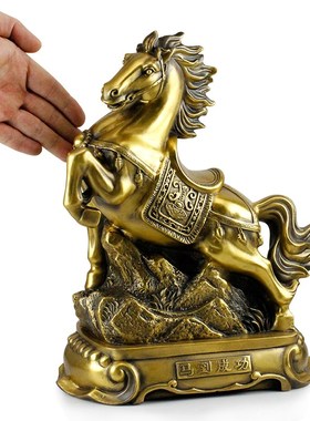十二生肖马d摆件纯铜大型家居摆设 铜马摆件办公室 马装饰摆件客