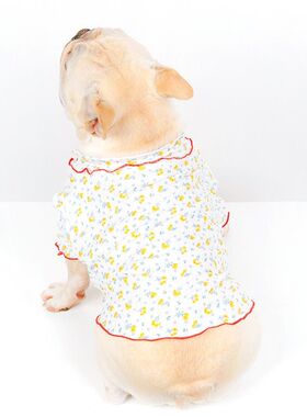 宠物打底衫狗狗秋冬衣服花边碎花打底衫韩版保暖法斗泰迪衣服内衣