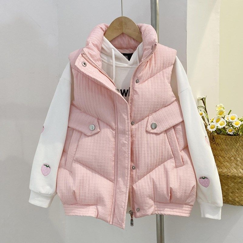 儿童羽绒棉马甲亲子装母女冬款女童坎肩背心宝宝童装春秋外穿洋气