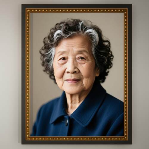高端遗相定制实木画框哑光玻璃挂画摆台老人遗像修复免费打印挂像