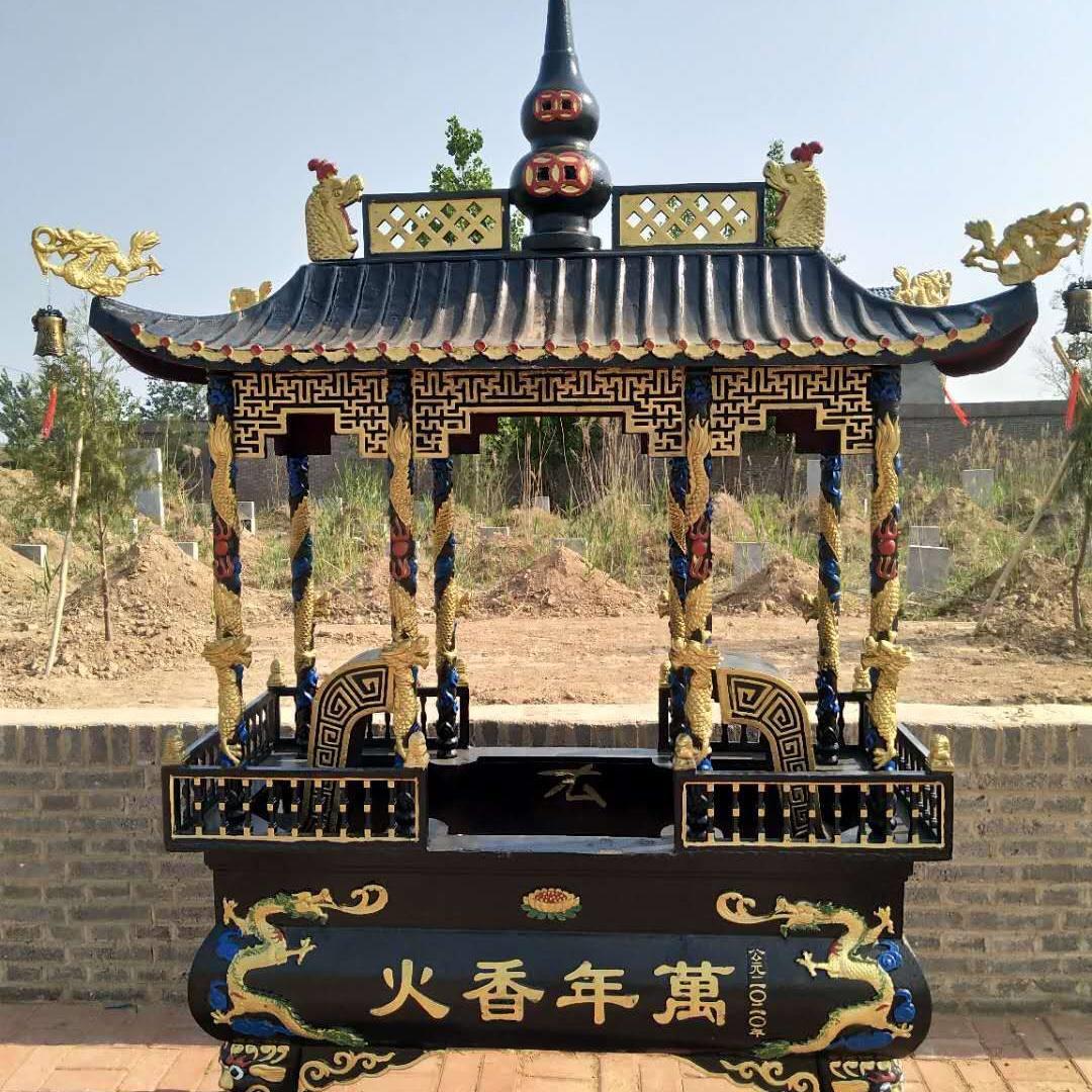 香炉室外大型铸铁烧香炉祠堂寺庙定制寺院长方形带盖铸铁大香炉