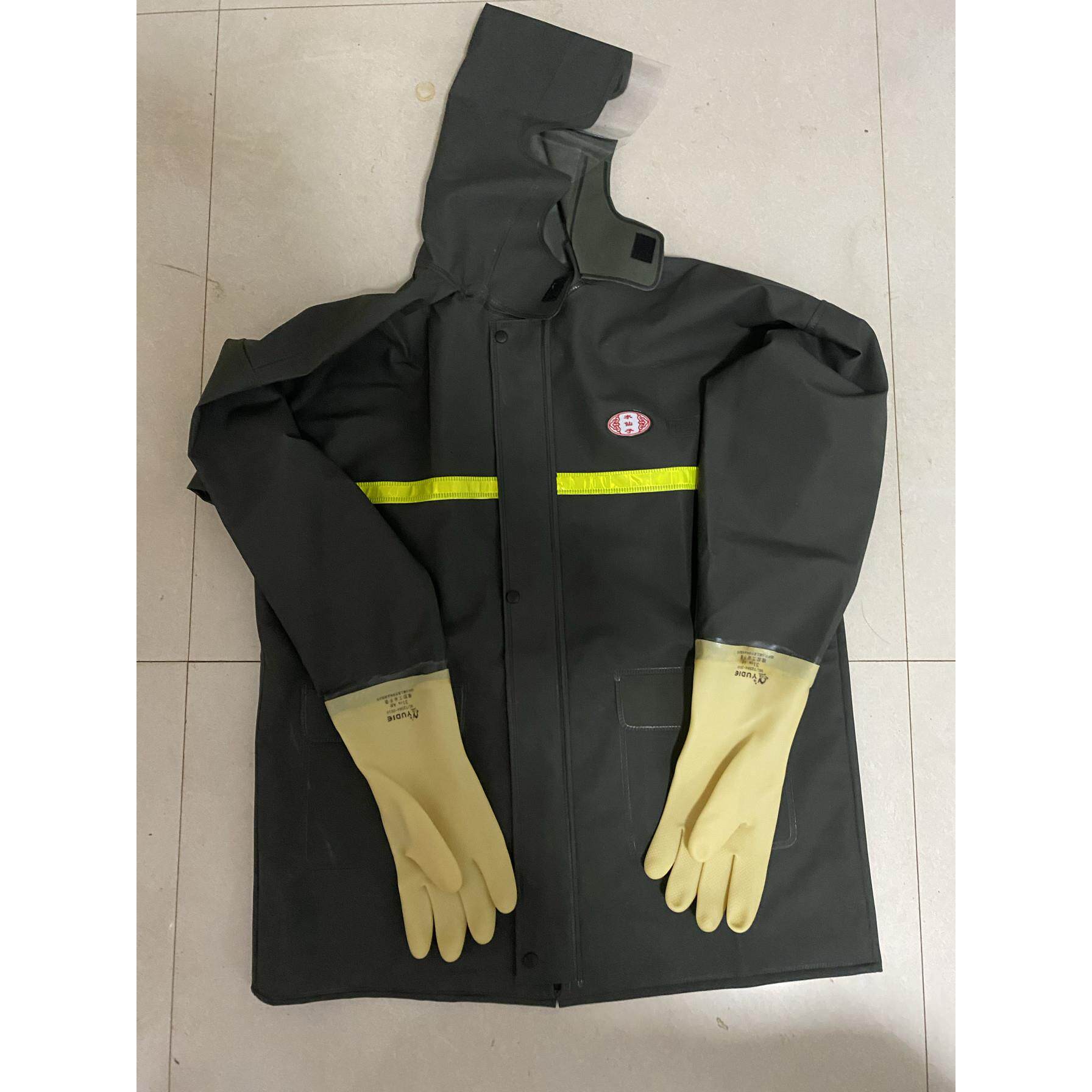 新款小码农用橡胶手套雨衣单上衣橡胶手套渔民专用雨衣防水服防雨