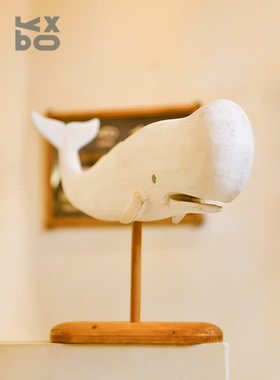 YBOX洋盒子纯白现代鲨鱼摆件原木材质个性简约装饰客厅书房摆设